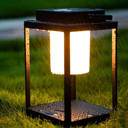 Outdoor Solar Square Cage Landscape Light