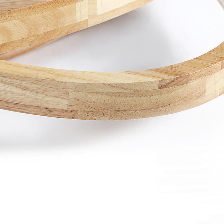 Nordic Wooden Oval LED Flush Mount Light