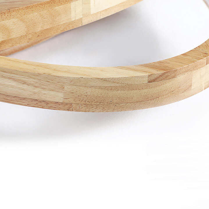 Nordic Wooden Oval LED Flush Mount Light