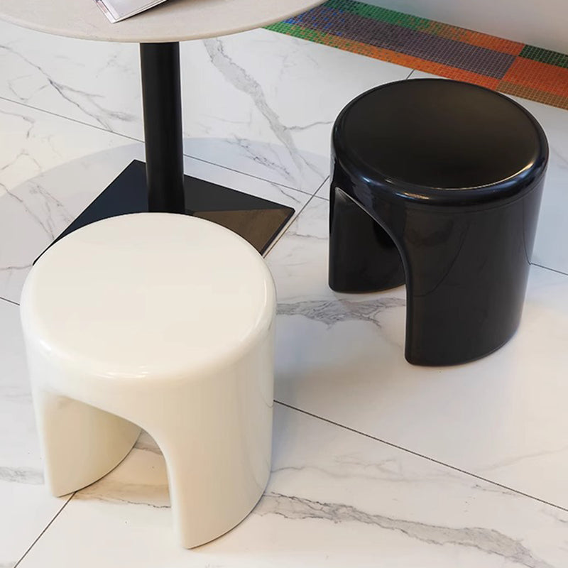 Scandinavian Round U-Shaped Vanity Stool — Black