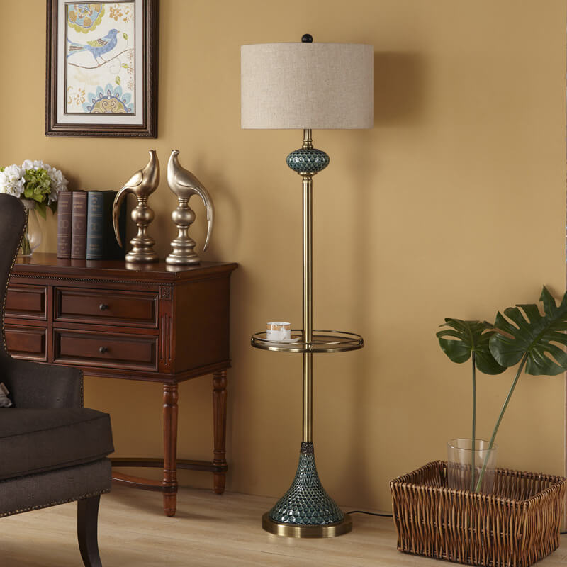 Luxury beige floor lamps in ceramic — Without Plate / Coffee / Remote Control