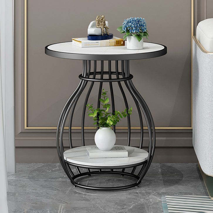 Lighom nordic slate birdcage black coffee tables in steel glass