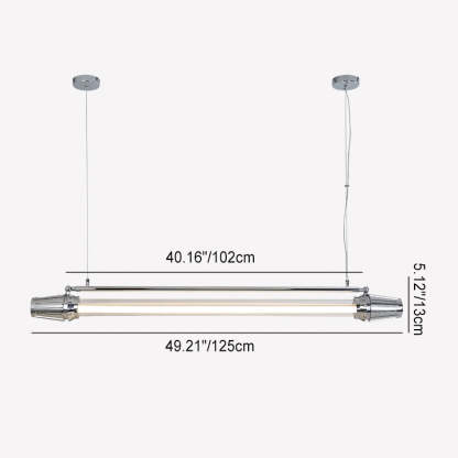Industrial Aluminum Acrylic LED Island Chandelier