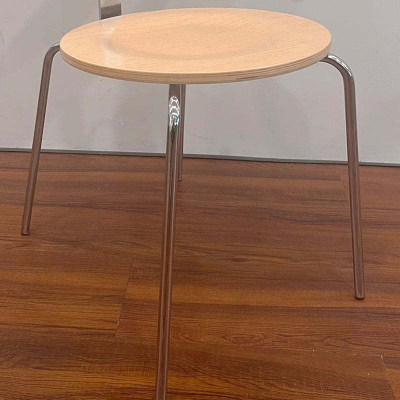 Nordic Wood Steel Round Dining Chair