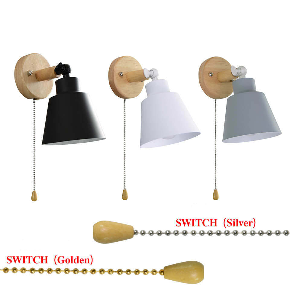 Nordic Macaron Rotatable Wood Wall Sconce