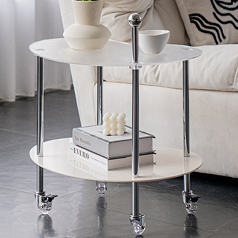 Minimalist Cloud Acrylic Steel 2-Tier End Table