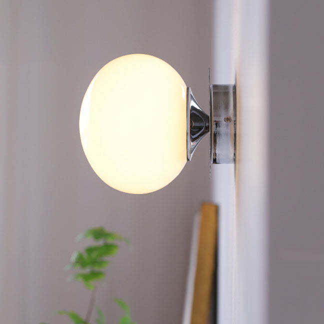 Modern Vintage Iron Glass Round Wall Sconce