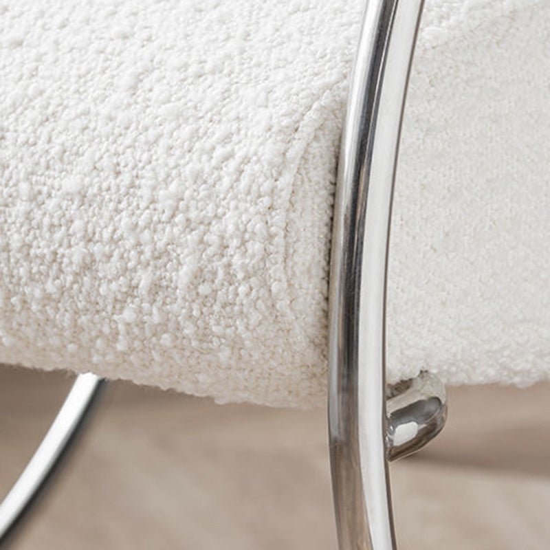 Modern Curved Lambswool Steel Recliner