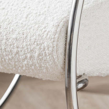 Modern Curved Lambswool Steel Recliner