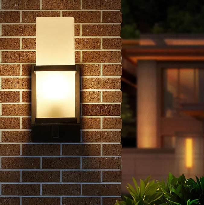 Industrial Column Frosted Glass Outdoor Wall Sconce