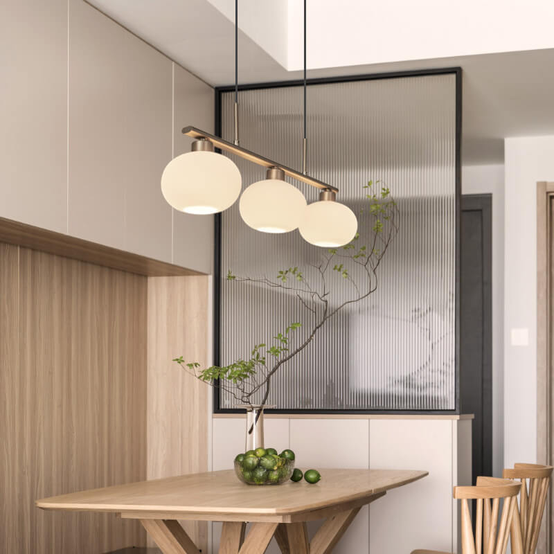 Nordic Long Luxe Glass Dome Chandelier