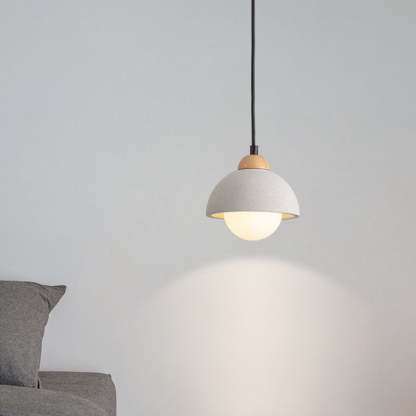 Scandinavian Cement Dome Glass Pendant Light