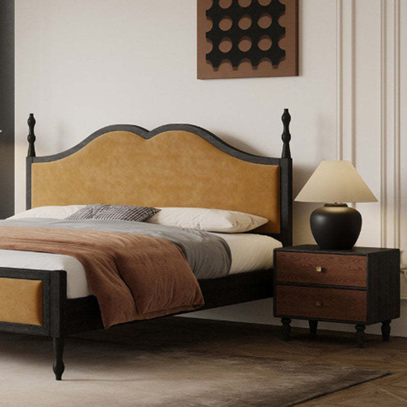 Retro Wood Grain Metal 2-Drawer Nightstand