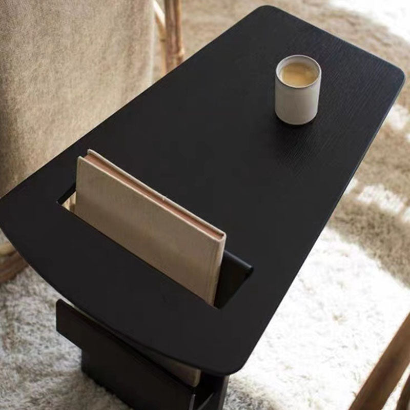 Minimalist Triangle Wood 1-Shelf Side Table