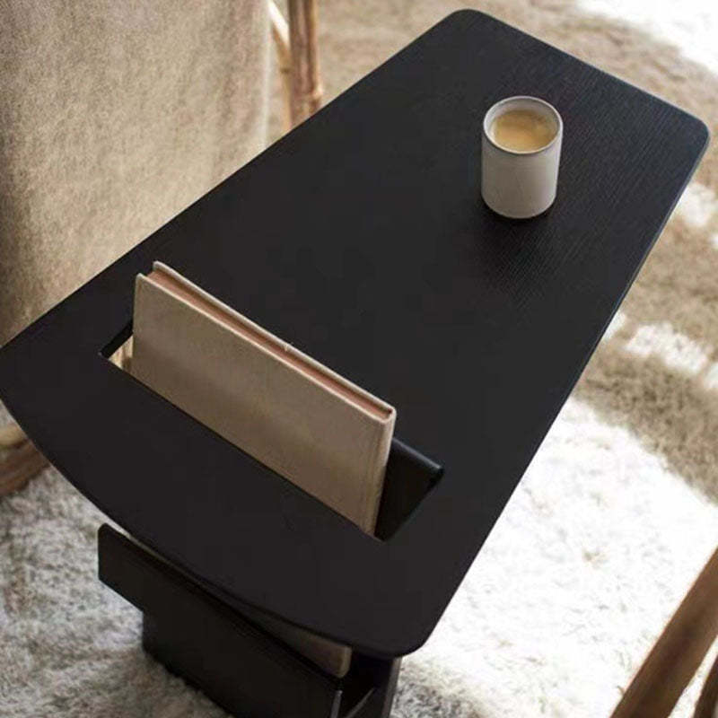 Minimalist Triangle Wood 1-Shelf Side Table