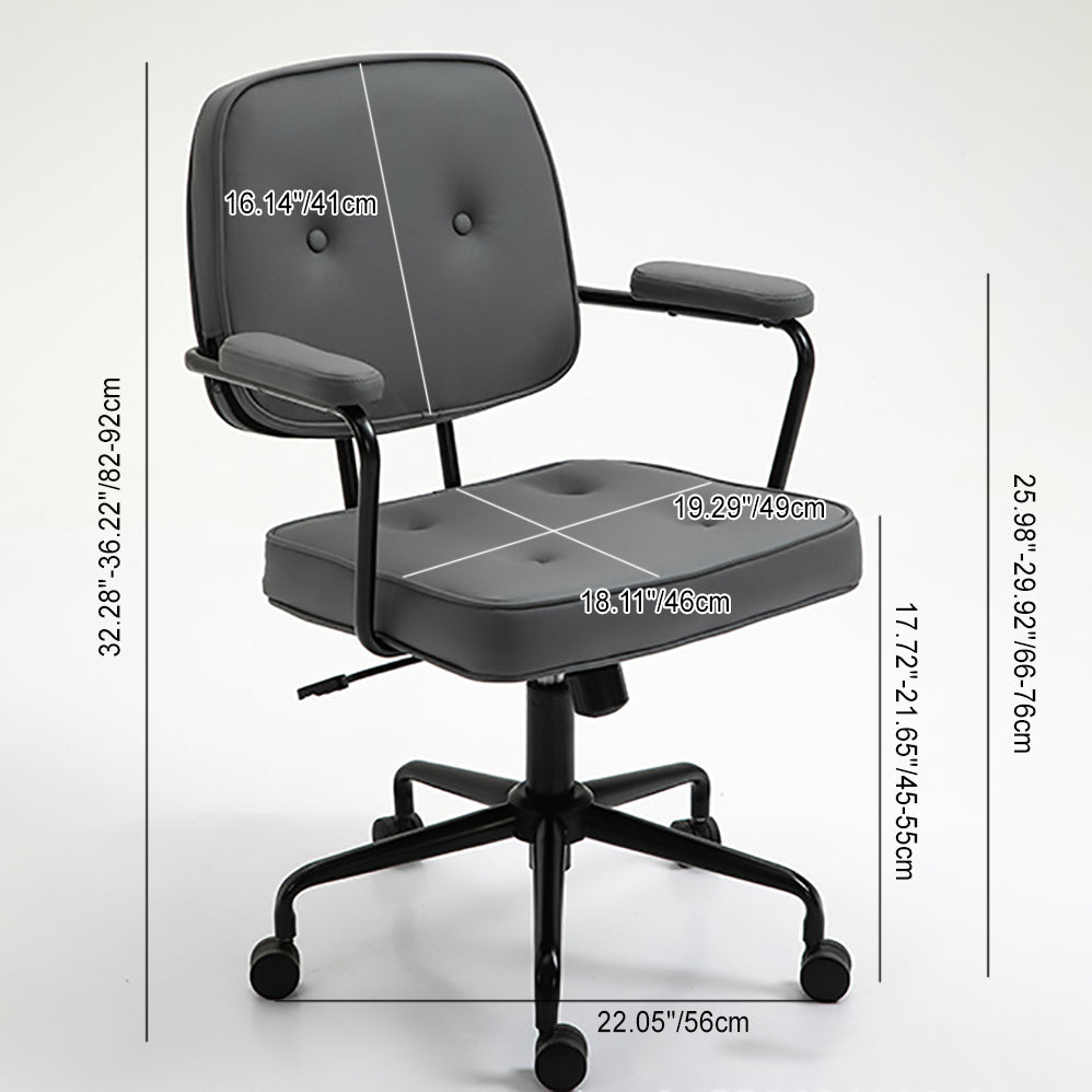 Scandinavian Fabric Wood Steel Nylon Desk Chair — Steel / Gray