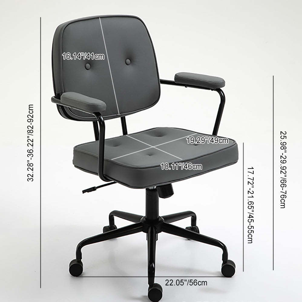 Scandinavian Fabric Wood Steel Nylon Desk Chair — Steel / Gray