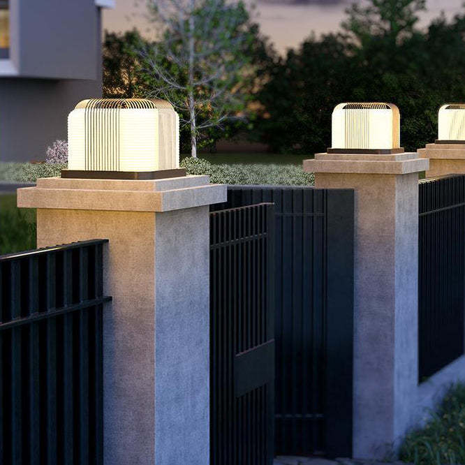 Modern Solar Stainless Steel Square Cubic Landscape Light