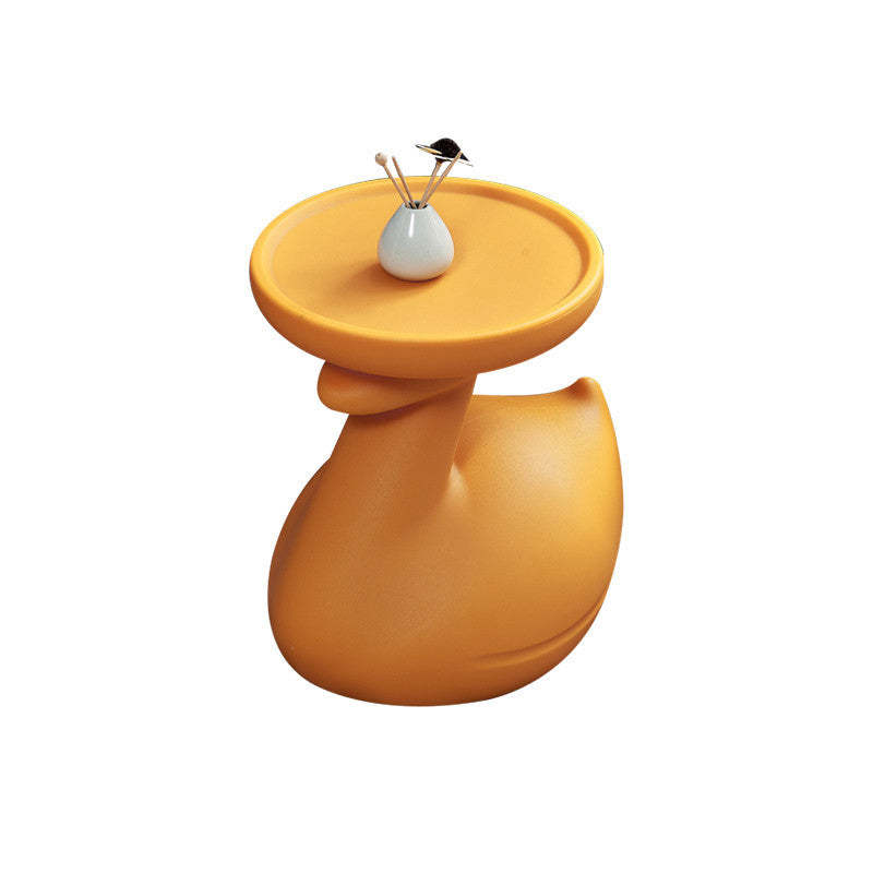 Contemporary Swan-Base Plastic Tray End Table