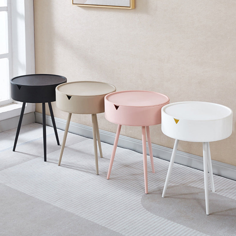 Minimalist Tripod Plastic Nightstand — Black
