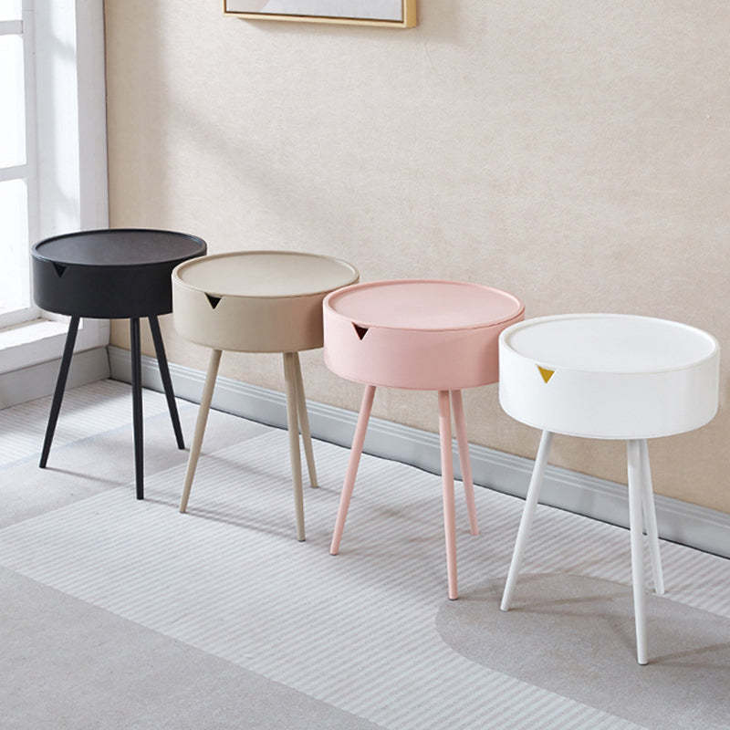 Minimalist Tripod Plastic Nightstand — Black