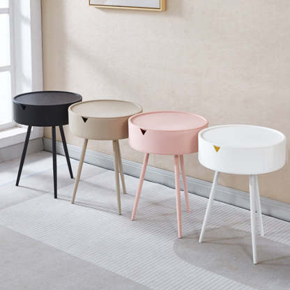Minimalist Tripod Plastic Nightstand — Black