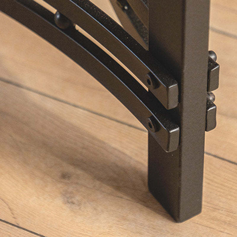 Japanese Round Wood Iron Coffee Table