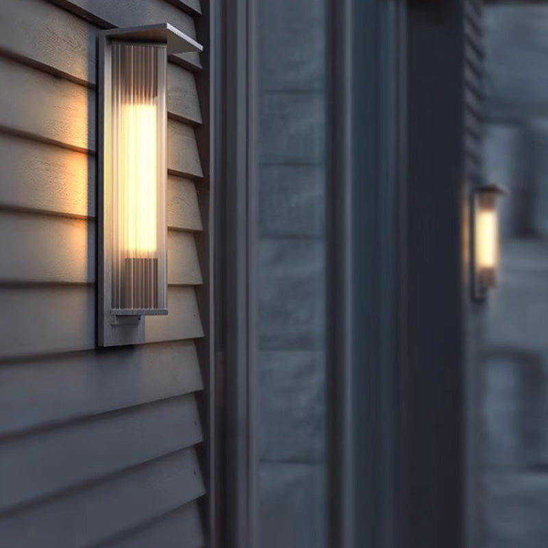Modern Solar Stainless Steel Glass Prism Wall Sconce — Warm Light (3000K) / A / 3.7V