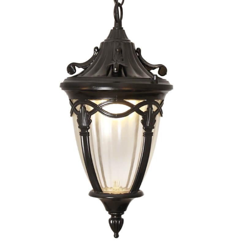 European Vintage Oval Lantern Maple Leaf Outdoor Pendant