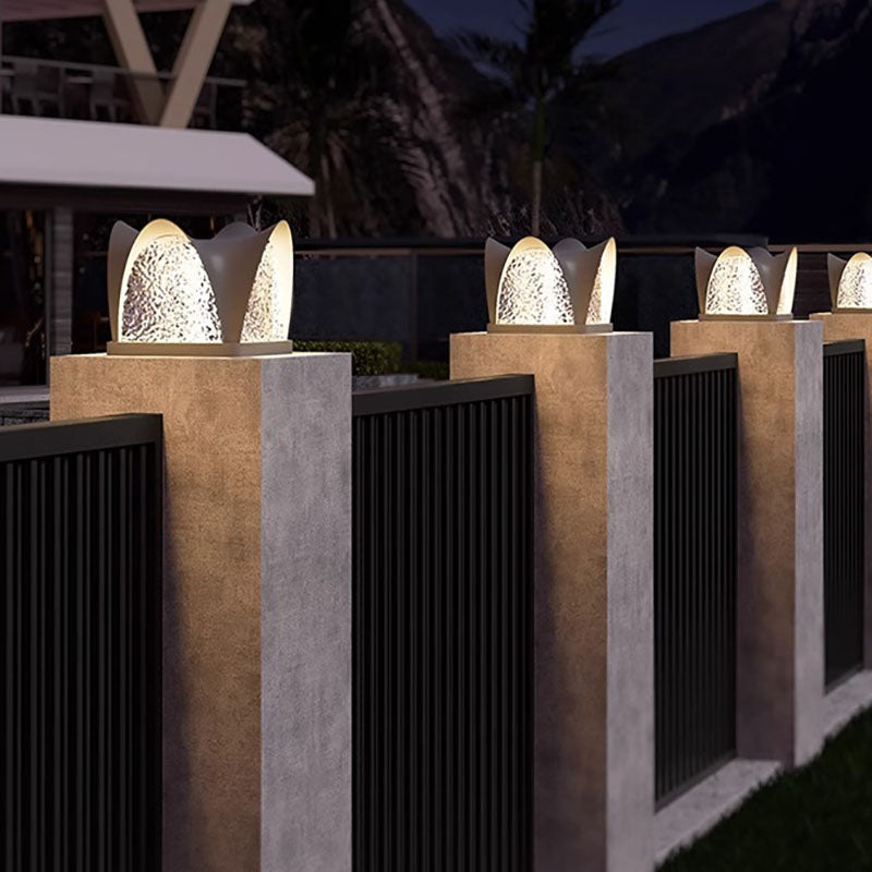 Art Deco Solar Curve Cube LED Outdoor Landscape Light