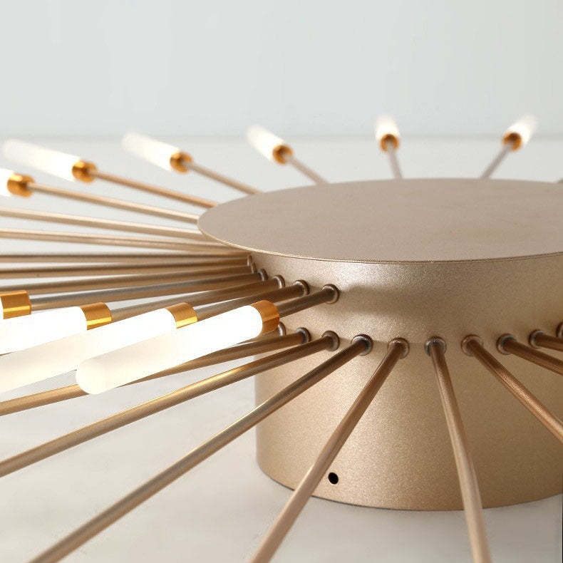 Minimalist Iron Radiant Round Ceiling Light
