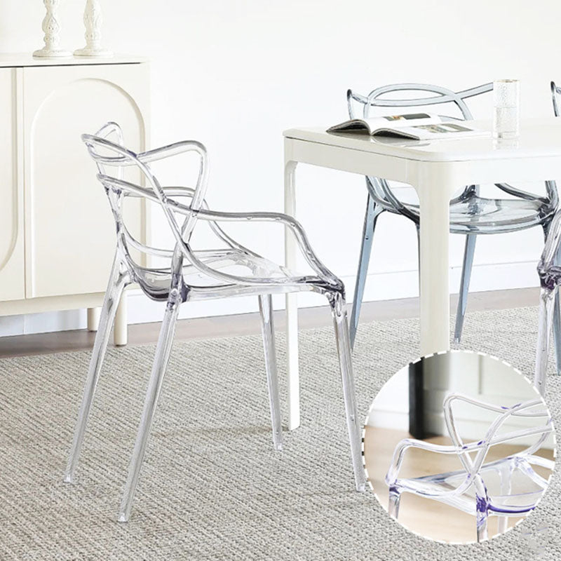 Contemporary Curved Plastic Acrylic Dining Chair