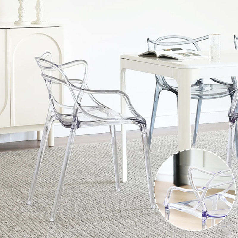 Contemporary Curved Plastic Acrylic Dining Chair