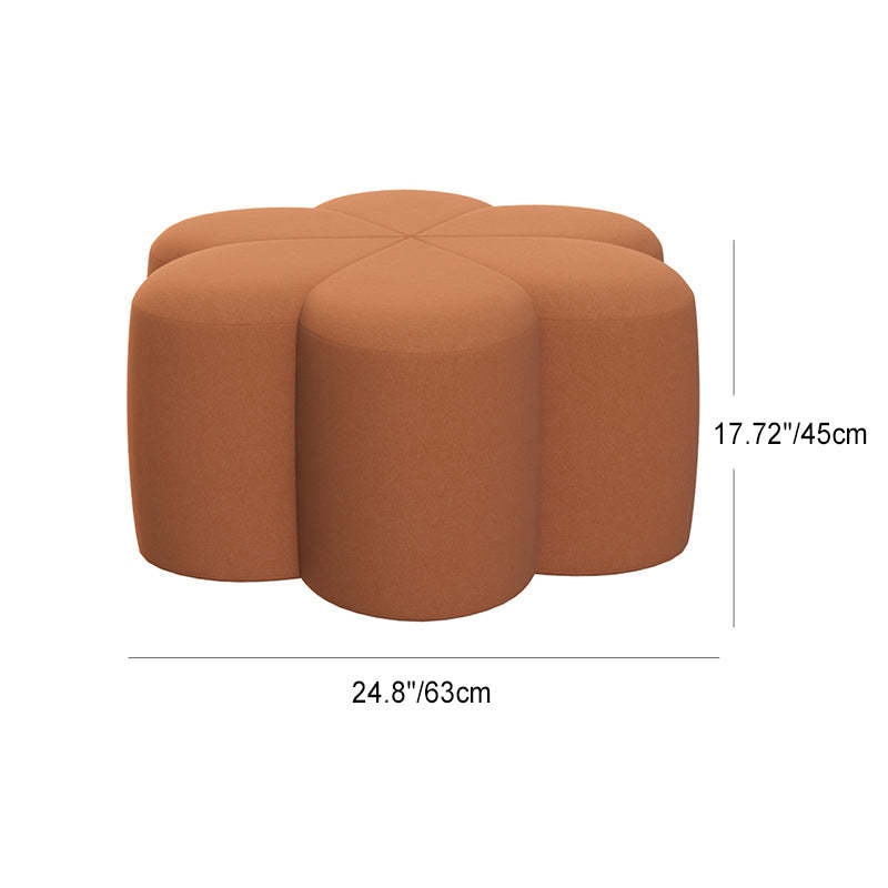Nordic Plum-Blossom Velvet Fabric Footstool — Yellow - Velvet