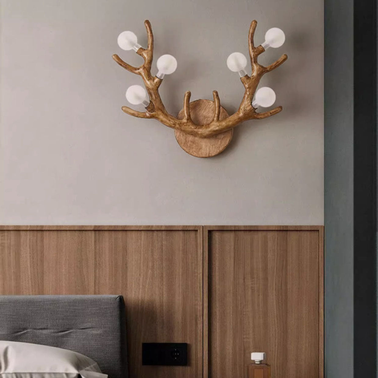 Nordic Resin Antler Branch Glass Ball Sconce
