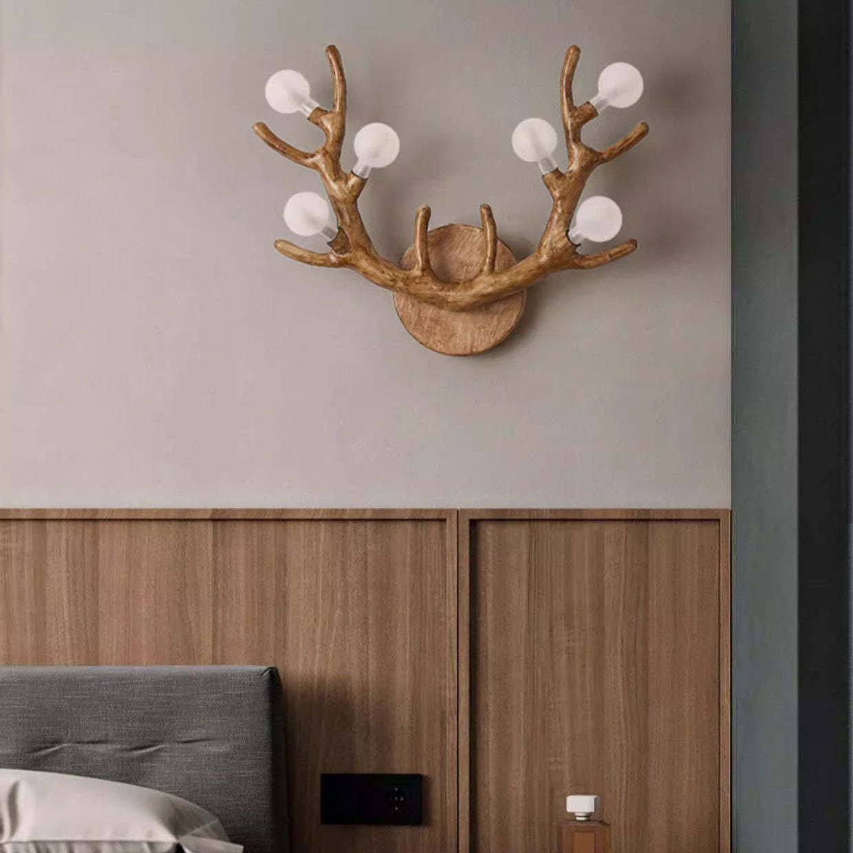 Nordic Resin Antler Branch Glass Ball Sconce