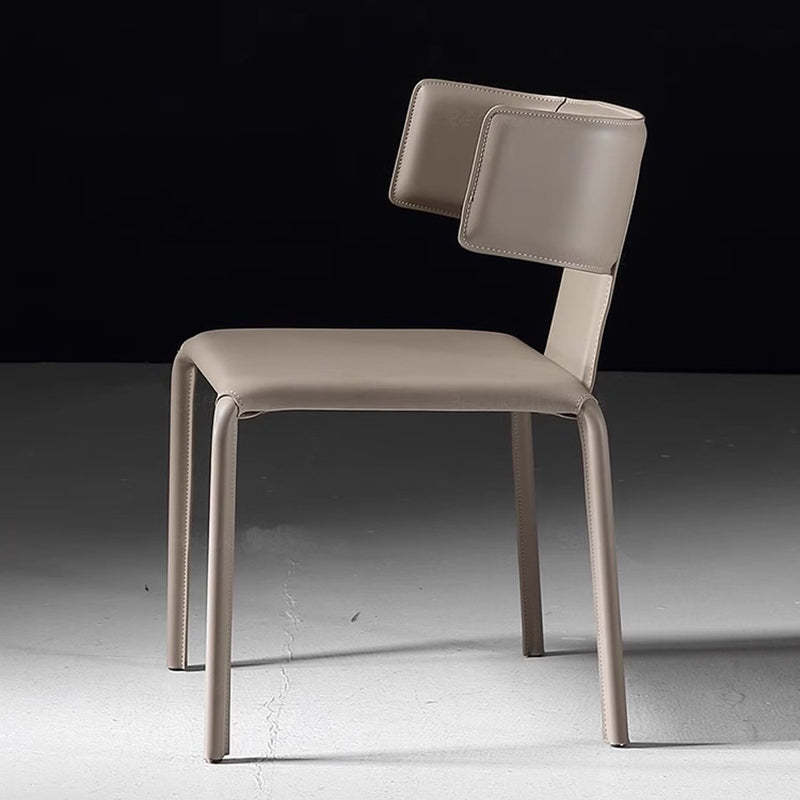 Contemporary Leather Steel Dining Chair