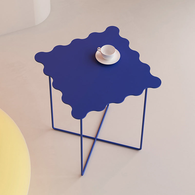 Contemporary Square Wave Iron Coffee Table — Square