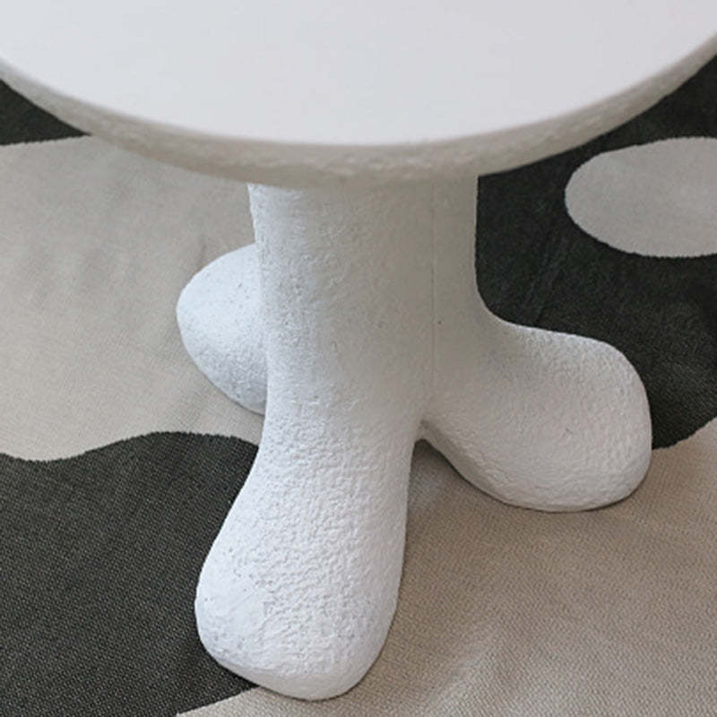 Modern Art Deco Magnesium Oxide Round Side Table 3-Leg