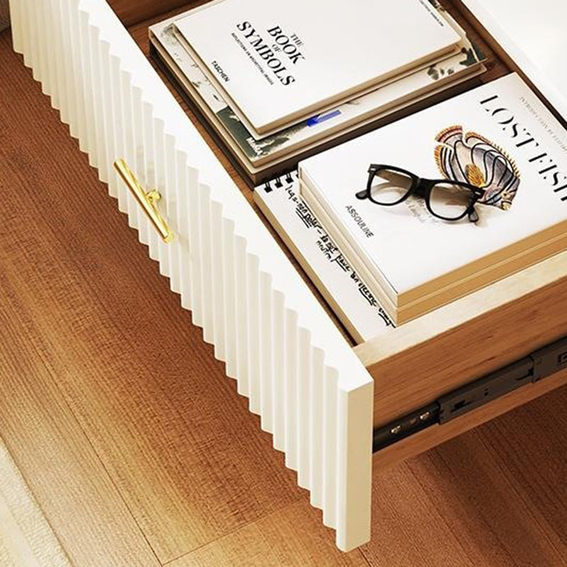 Modern Acrylic Solid Wood 1-Drawer Nightstand