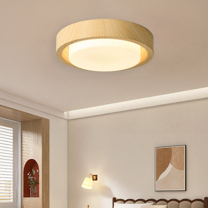 Lighom round grain glass flush mount lighting for hallway — Small (12"H / Warm White (3000K) / 220V-240V (UK/AU