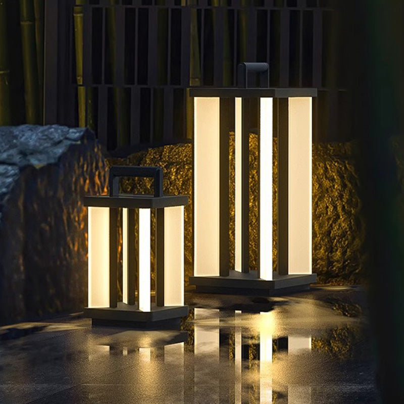 Minimalist stainless black steel landscape lighting, Lighom — Small (12"H / 220V-240V (UK/AU)