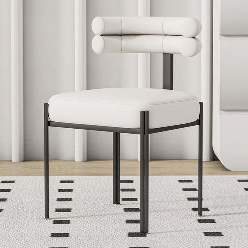 Contemporary Half-Arc Leather Metal Dining Chair