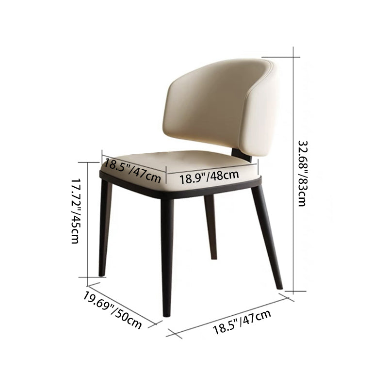 Minimalist Leather Iron Dining Chair