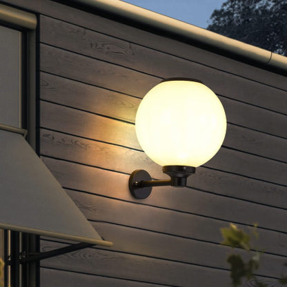 Modern Outdoor Solar Round Ball LED Wall Sconce