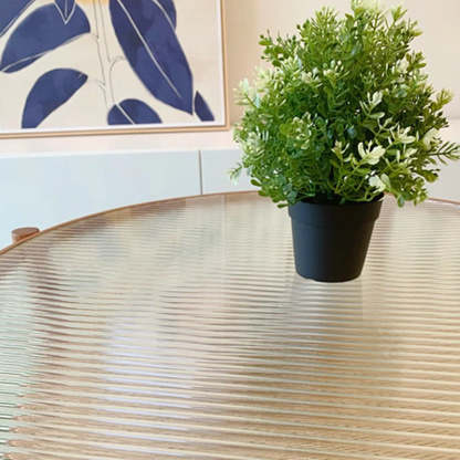 Minimalist Glass Rattan Wood 2-Tier Round Coffee Table — Walnut