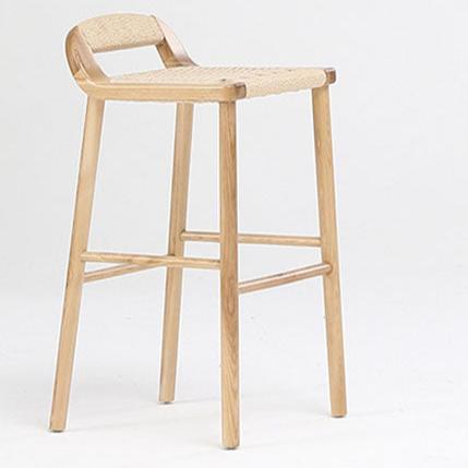 Retro Rope Woven Solid Wood Bar Stool
