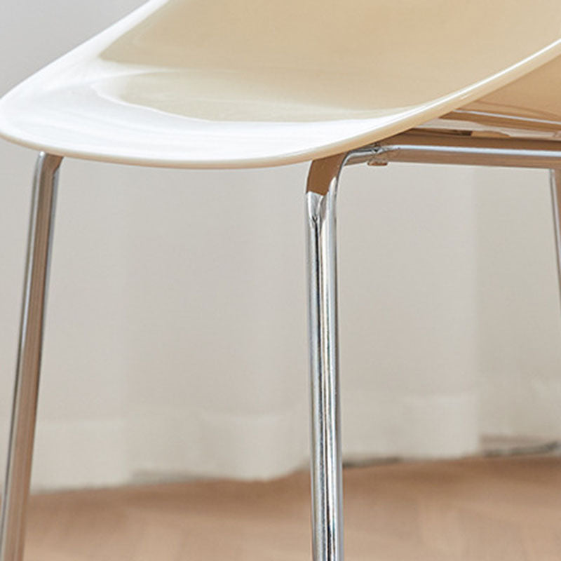 Minimalist Ring Curved Plastic Alloy Dining Chair — Bule