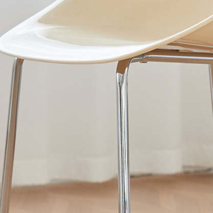 Minimalist Ring Curved Plastic Alloy Dining Chair — Bule