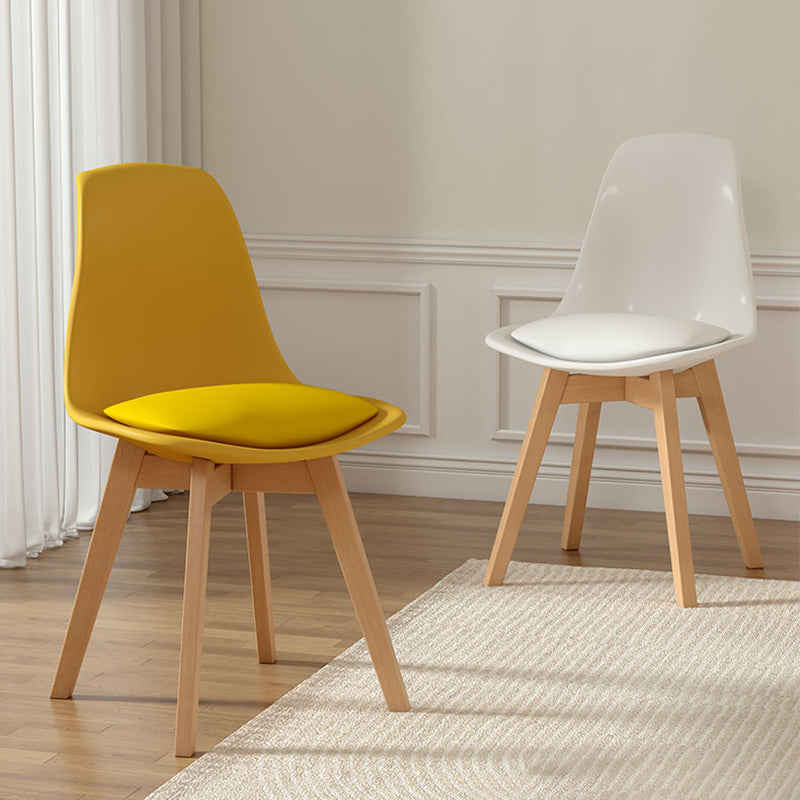 Scandinavian Upholstered Wood Trapezoidal Dining Chair